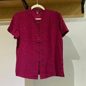 Vintage Y2K Silk Chinese Tang Suit Style Blouse